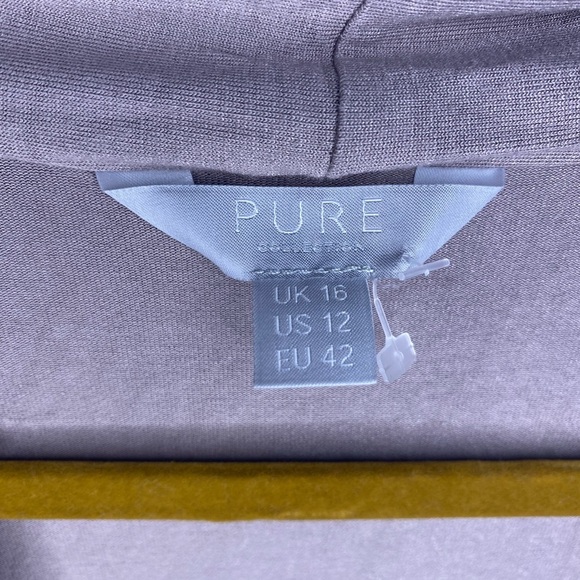 PURE Collection Jersey Knit Stretchy Deep V Neck Drop Waist Dress - Picture 4 of 6